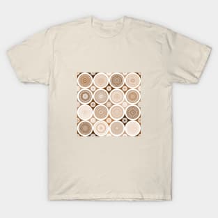 repeating pattern with boho style circles, brown color T-Shirt